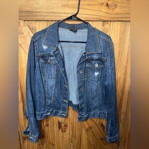 a.n.a Distressed Blue Jean Jacket